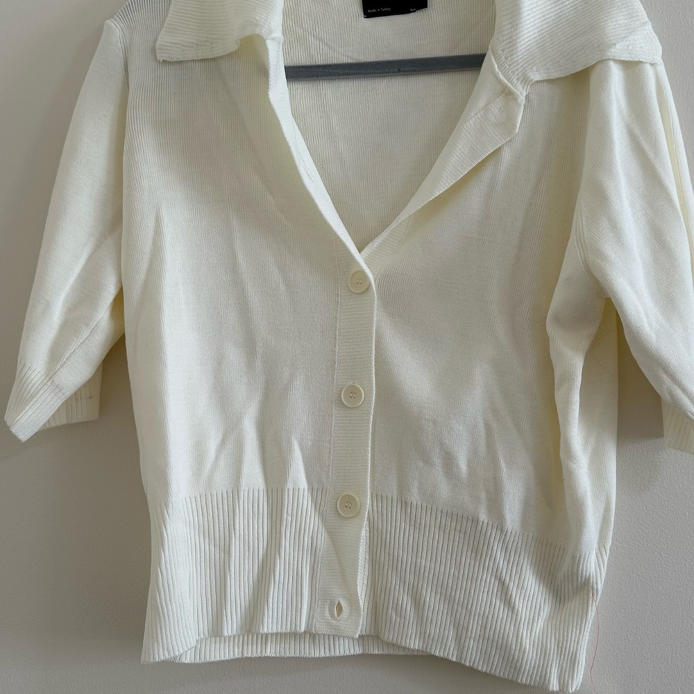 ASOS | knitted structured polo shirt cardigan - Picture 2 of 3